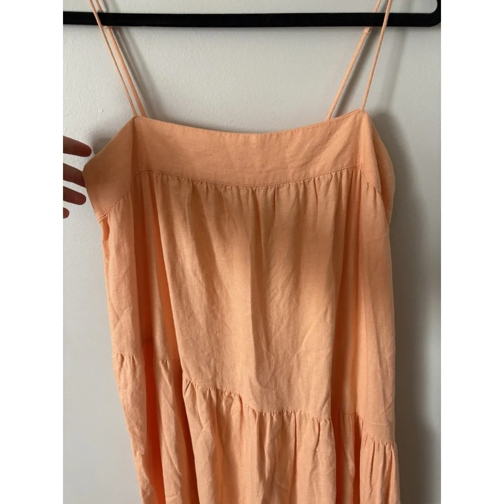 Women's Abercrombie & Fitch Spaghetti Strap Linen Blend Maxi Dress Fit&Flare SzM